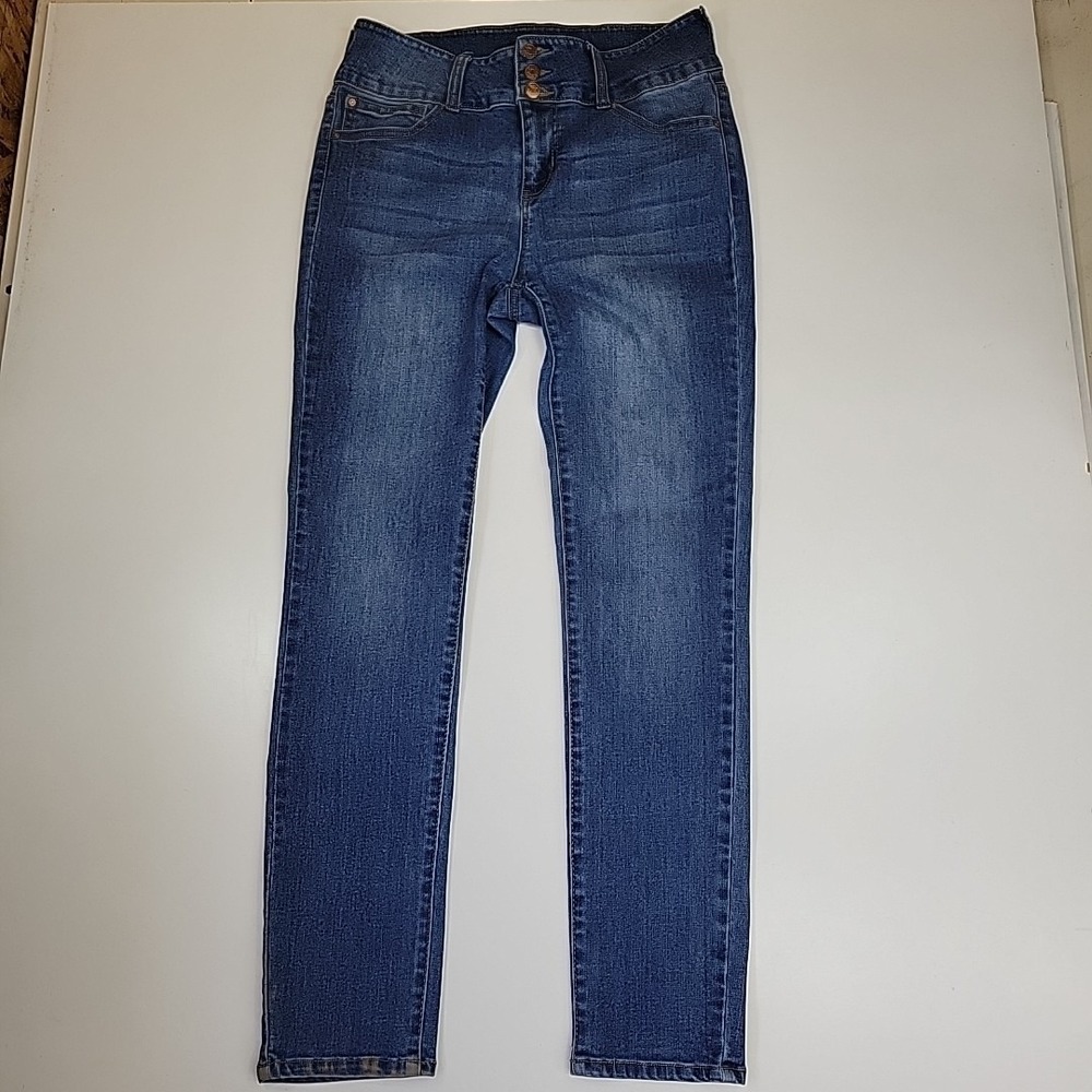 Ci Sono Jeans Skinny Womens Size 13 Blue Medium Wash Midrise Straight Leg Tapper